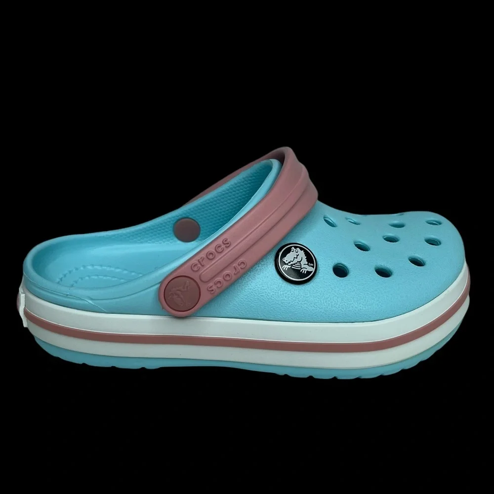Crocs Toddler Girl's Slip-on Clogs Size 10 Light Blue Sandals‎ Water Friendly